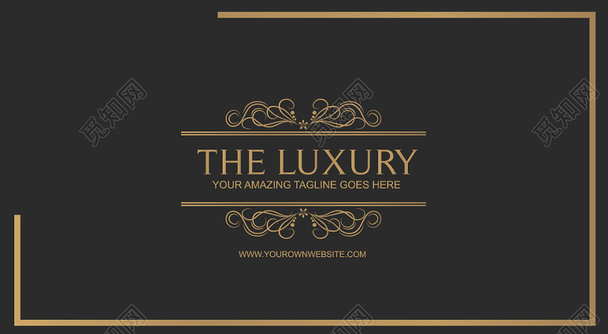 高端大气花纹黑色金色商务公司创意名片