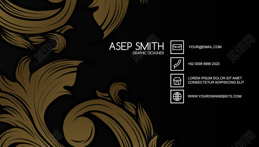 高端大气黑色金色商务公司创意名片