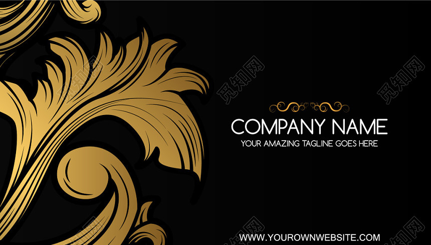 高端大气黑色金色商务公司创意名片