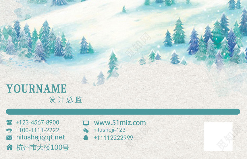 高端大气白色个人商务企业名片