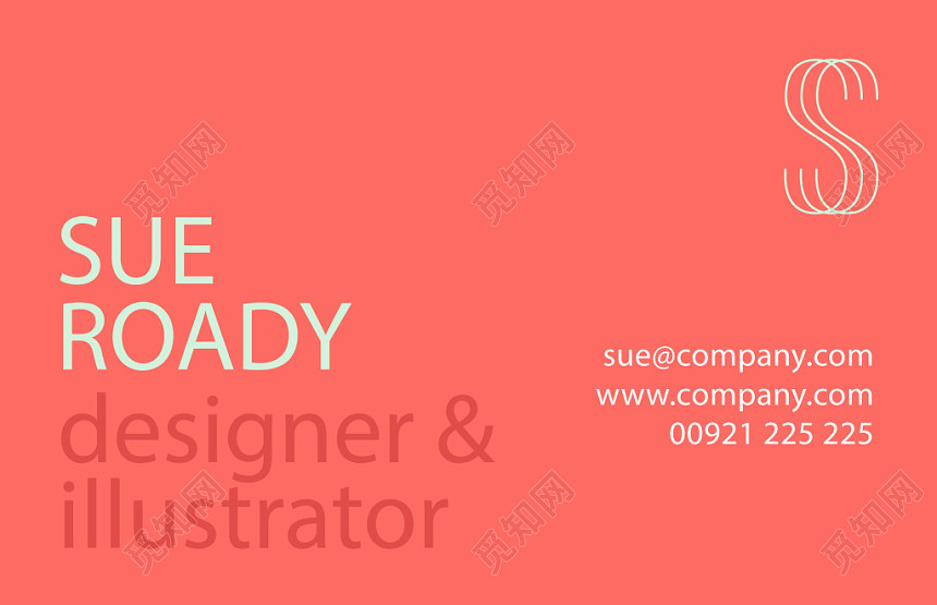 清新马卡龙色系商务设计感名片模板