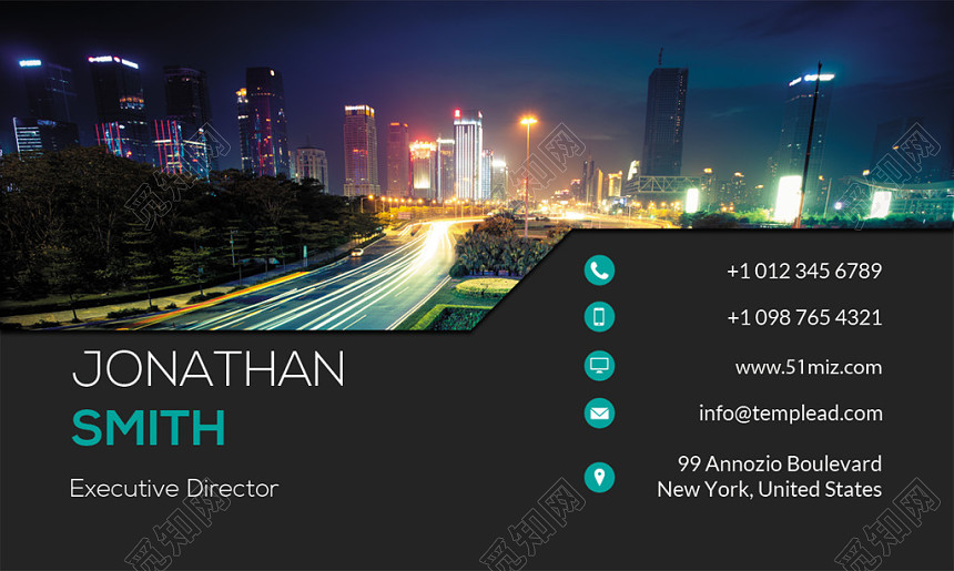 高端大气黑色个人商务企业名片