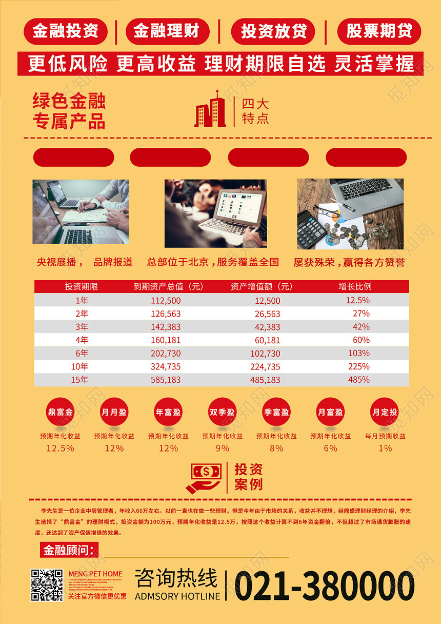 简约卡通金融投资理财宣传单