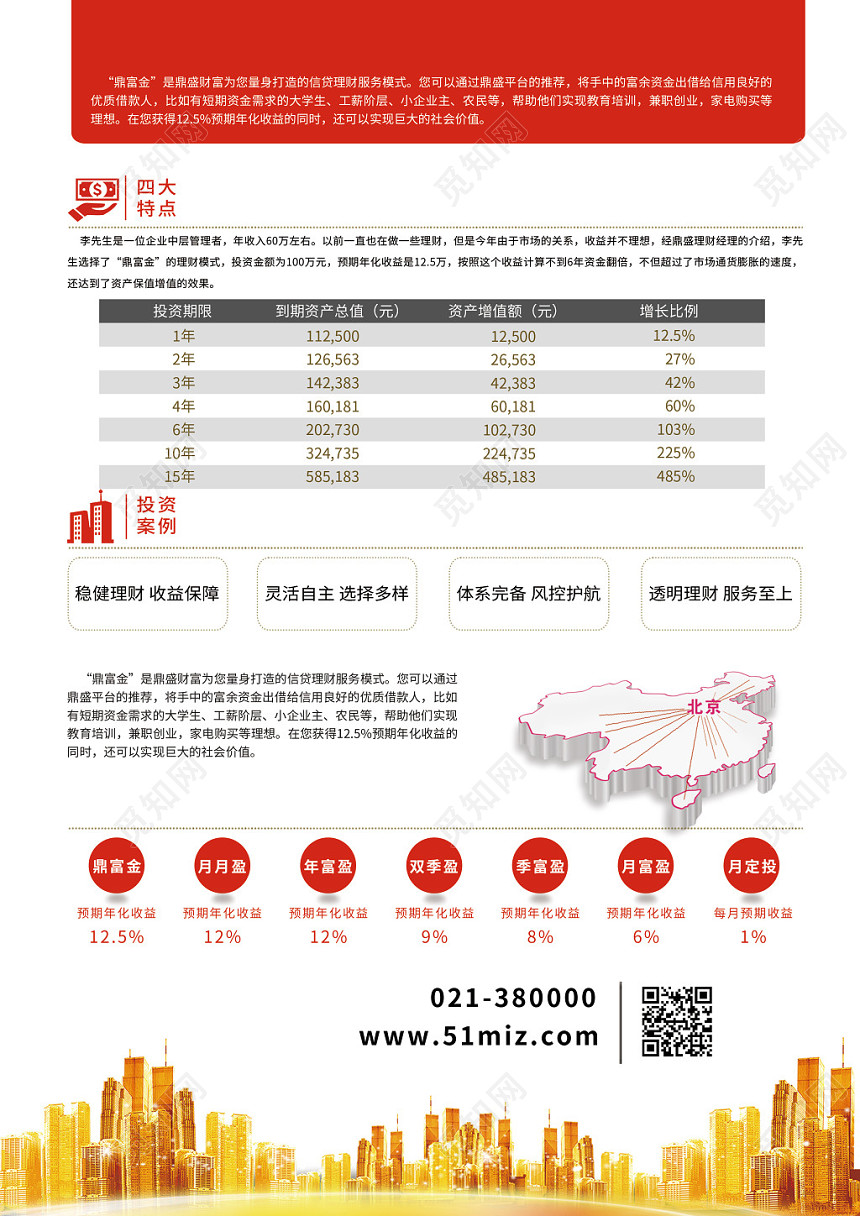 简约创意金融投资理财投资新风向宣传单