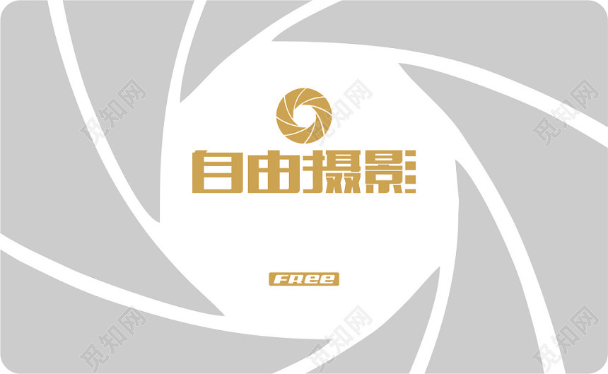 自由摄影白色简约摄影名片