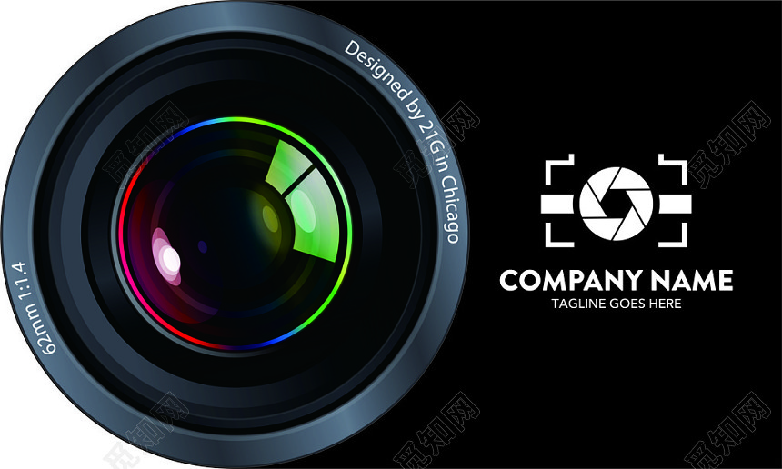 异形黑色摄影名片模板