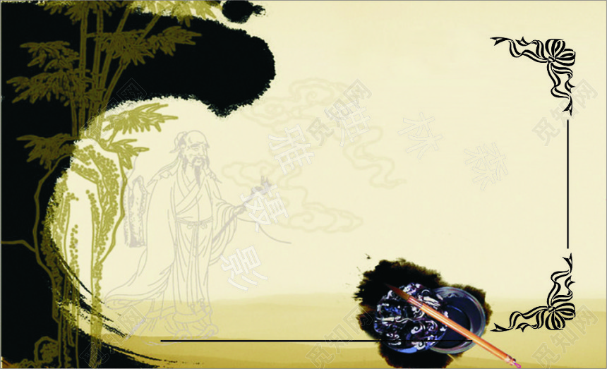 复古古代人物摄影名片