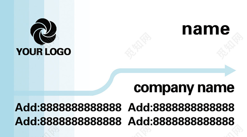 简单大气蓝色个人商务企业名片