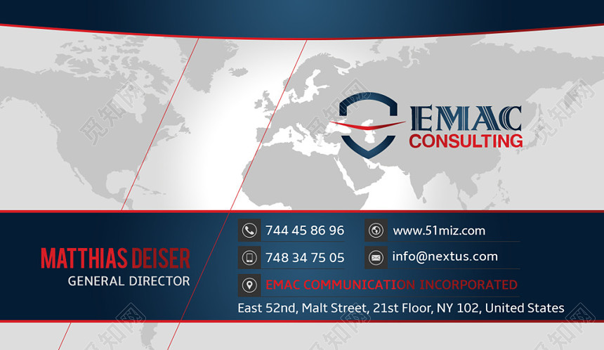 经典大气蓝色个人商务企业名片