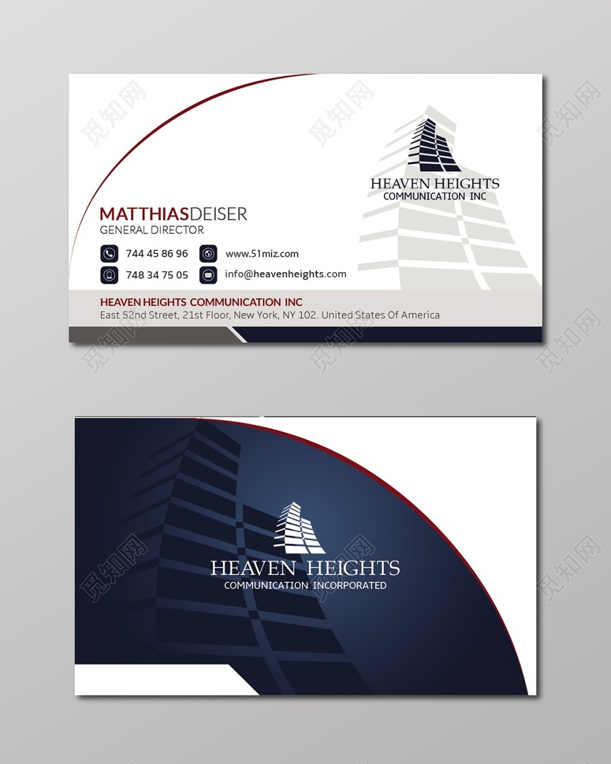 高端大气白色个人商务企业名片