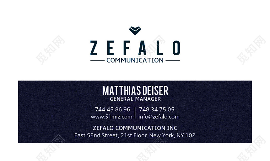 简单大气蓝色个人商务企业名片