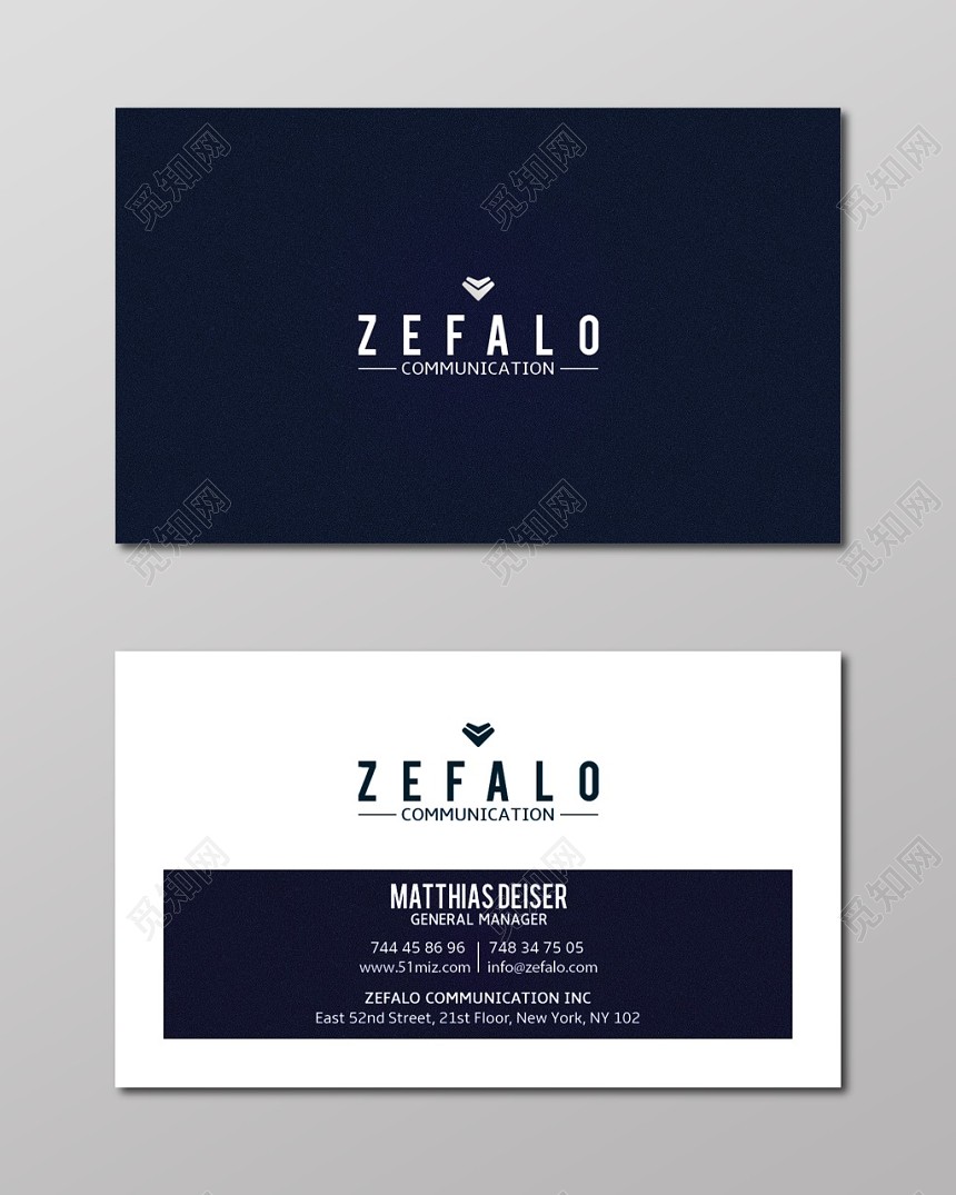 简单大气蓝色个人商务企业名片