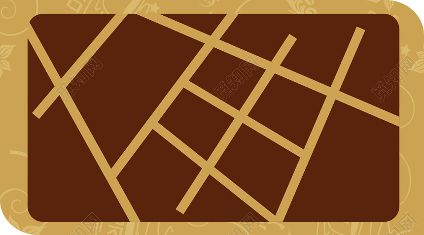 金色花纹名片背景素材