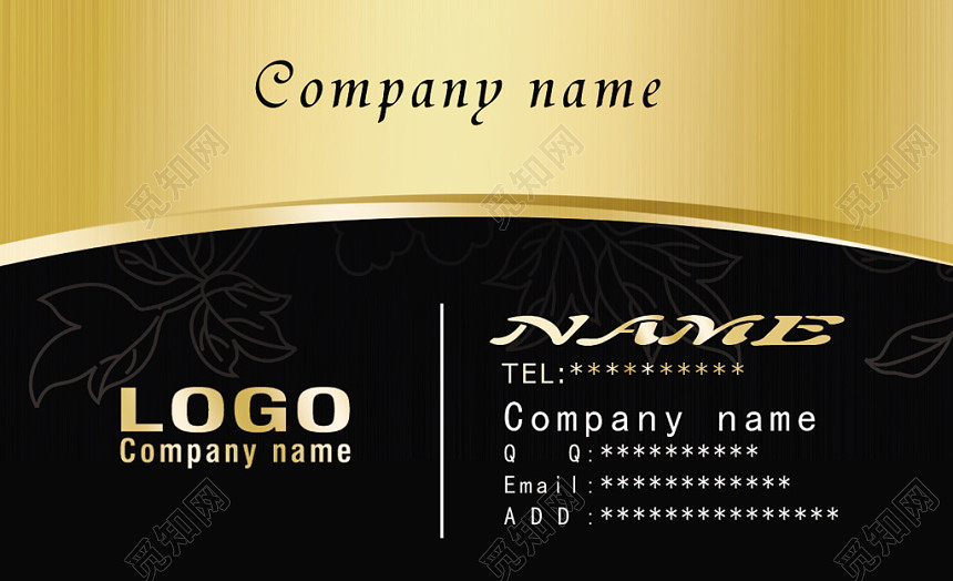 高端简约金色个人商务公司名片