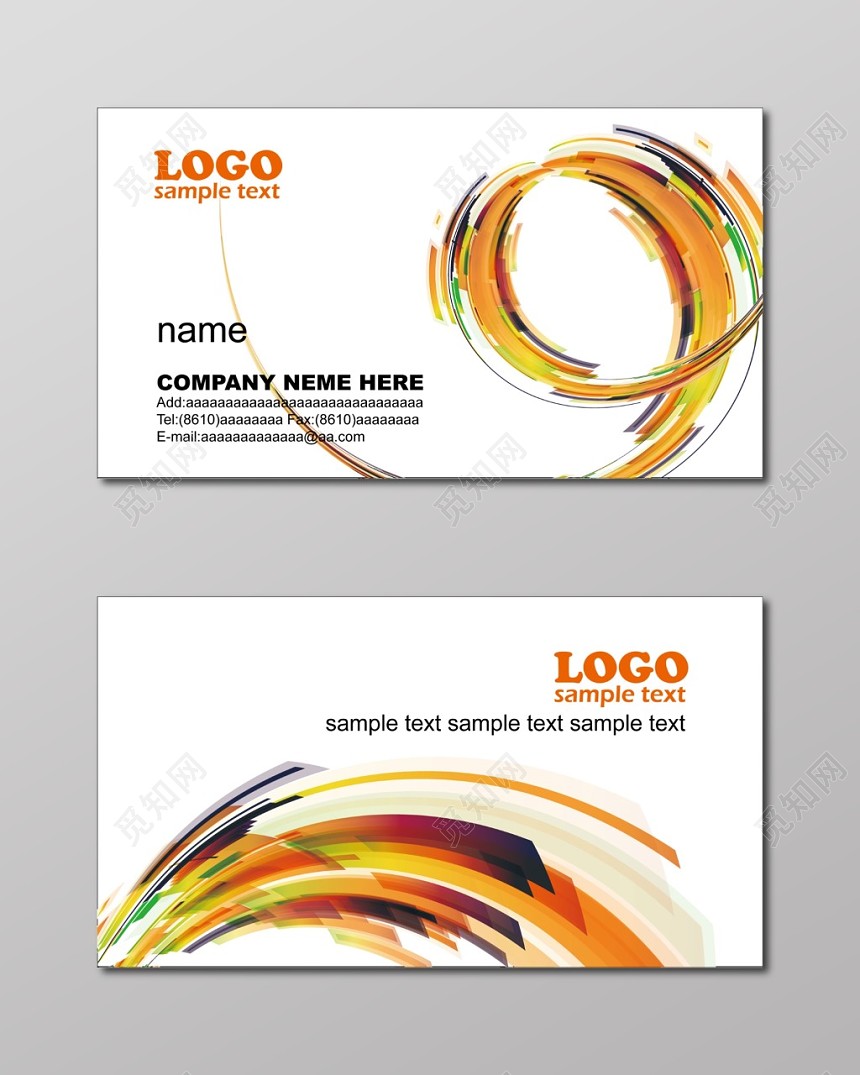 名片设计模板简约英文人物介绍名片