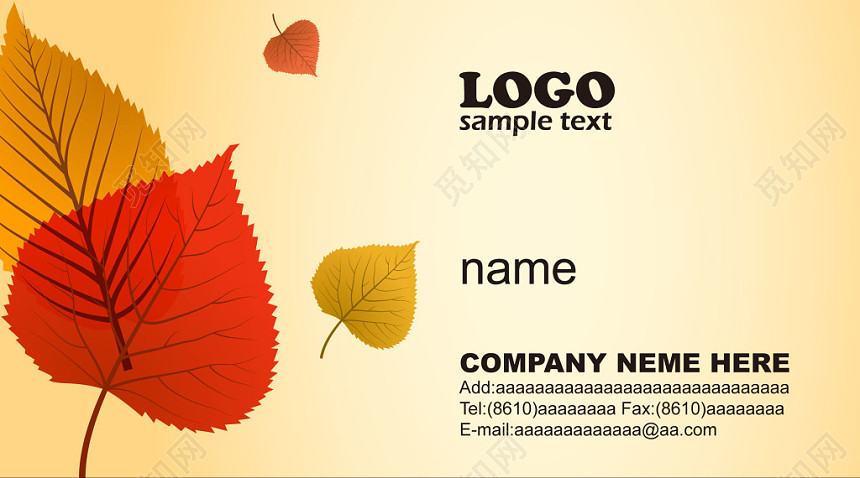 名片设计模板简约时尚英文人物介绍名片