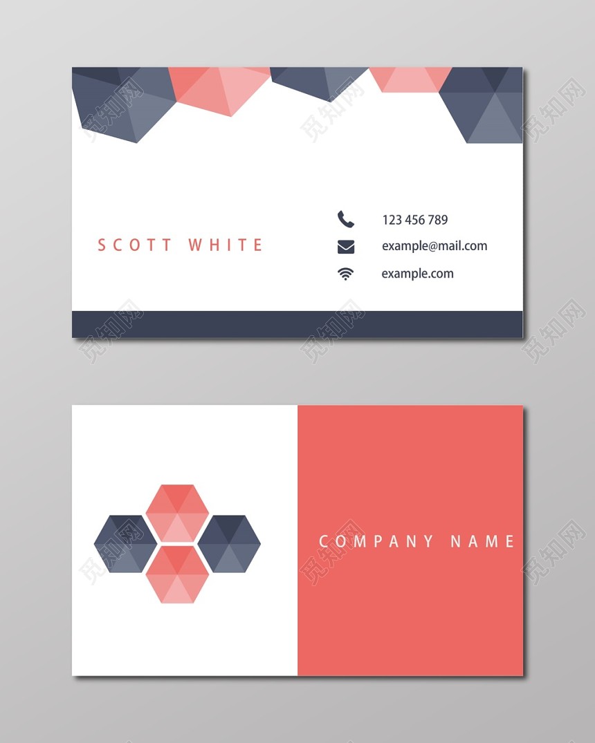 名片设计模板简约时尚英文人物介绍名片