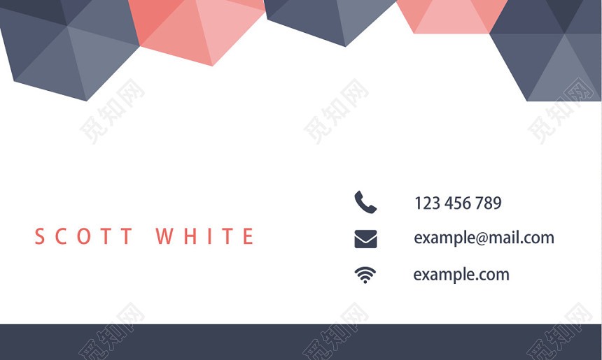 名片设计模板简约时尚英文人物介绍名片