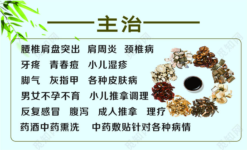 中国风绿色个人中医调理中医理疗名片