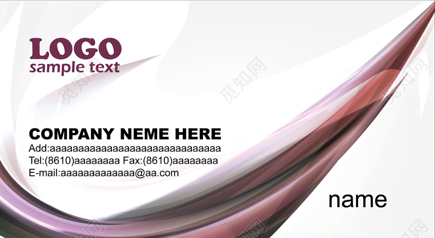 名片设计模板简约时尚英文人物介绍名片