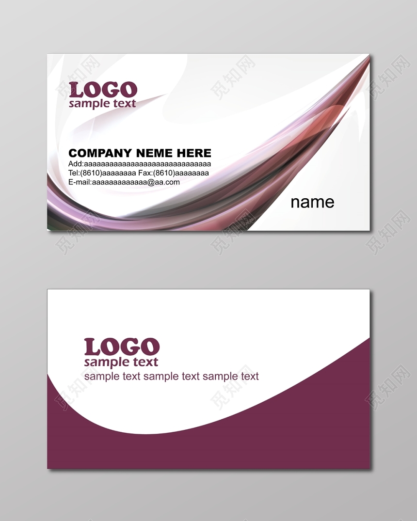 名片设计模板简约时尚英文人物介绍名片