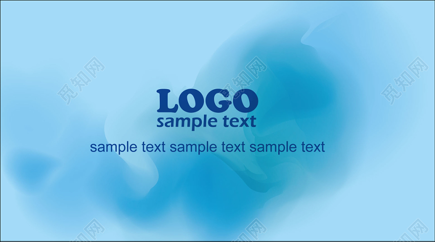 名片设计模板简约水蓝色英文名片