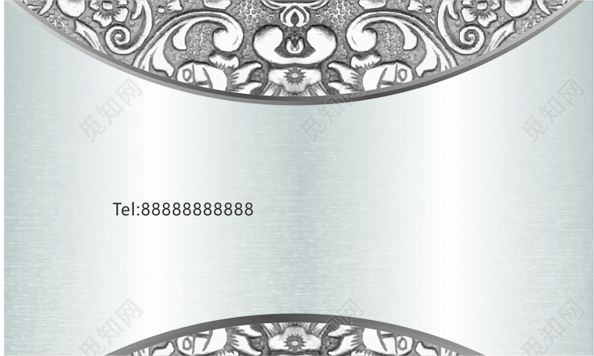 图文店名片银色简约大方名片设计模板