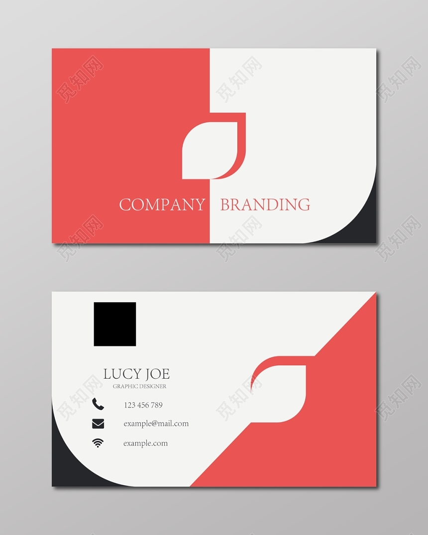 名片设计模板简约二维码人物介绍名片