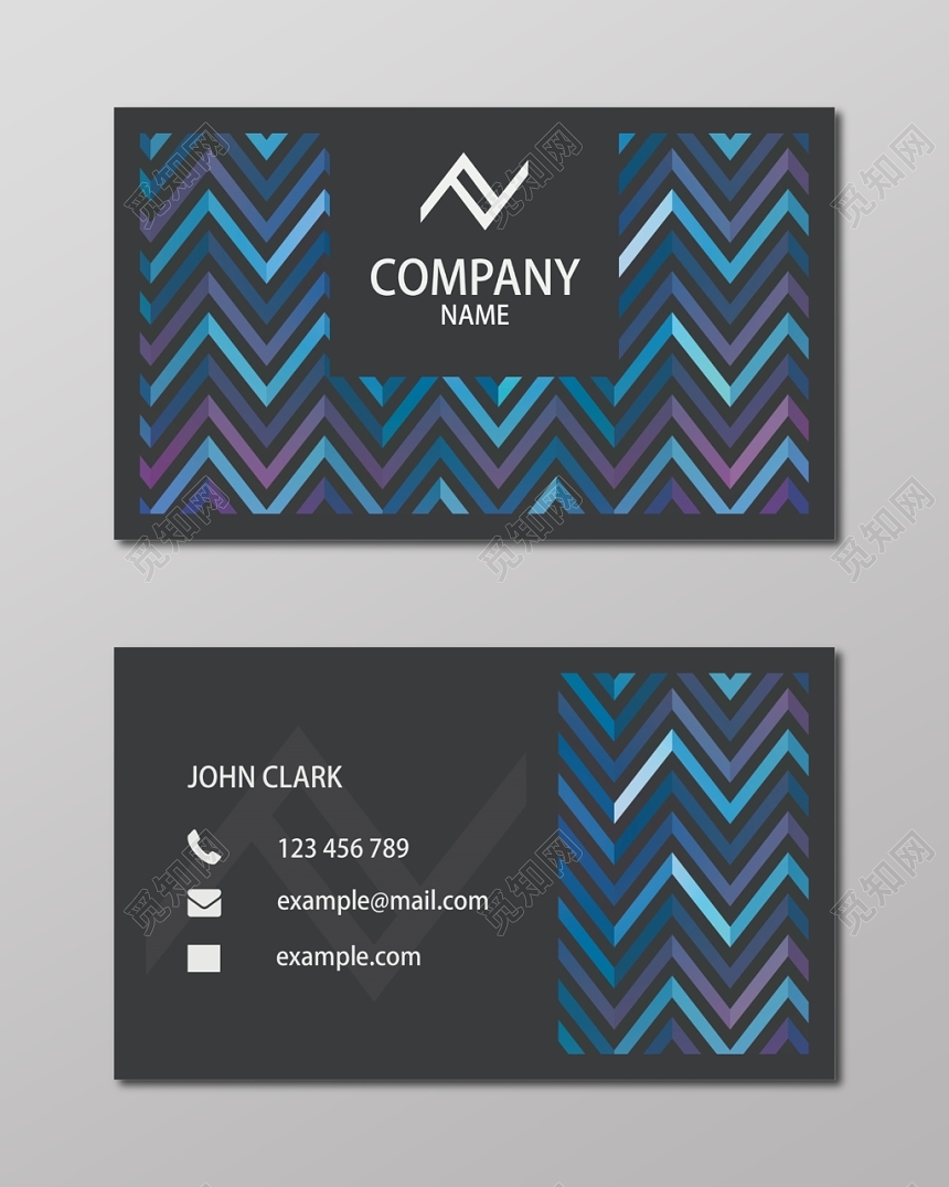 名片设计模板简约时尚英文人物介绍名片