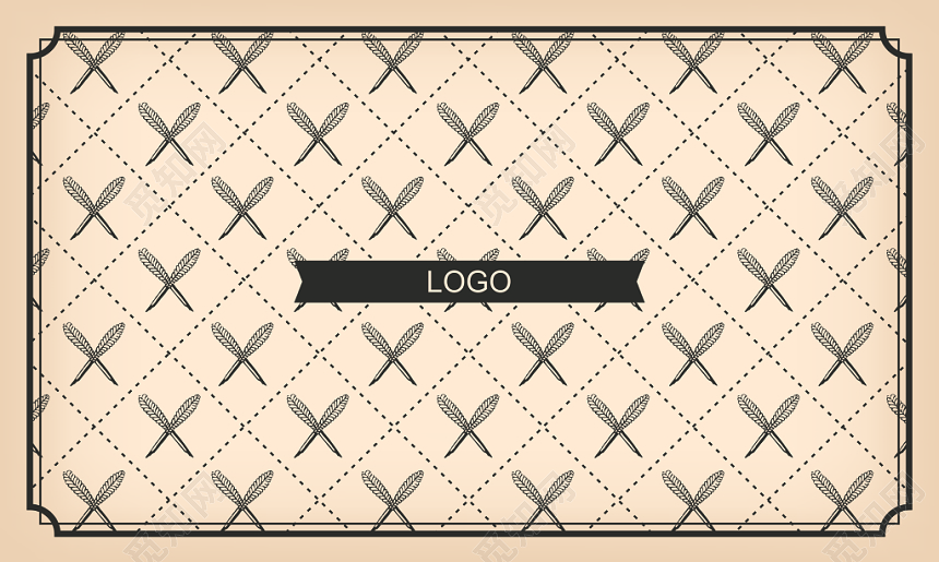 褐色背景简洁餐饮名片设计