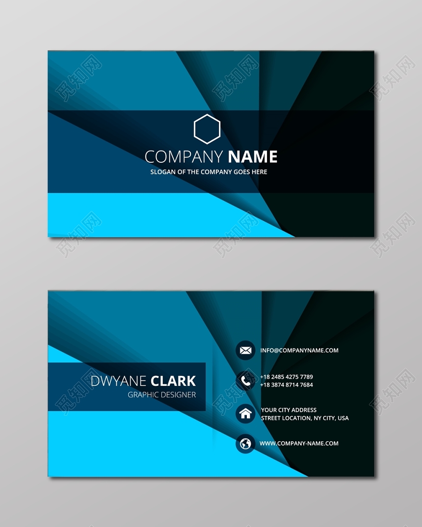 大气名片时尚科技名片设计模板