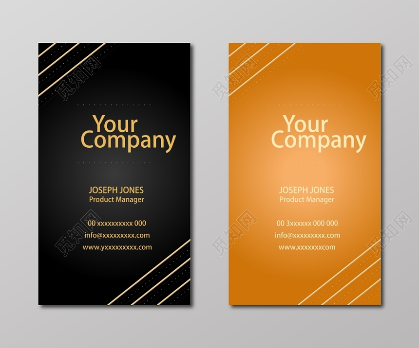 大气名片时尚炫酷英文人物介绍名片设计模板