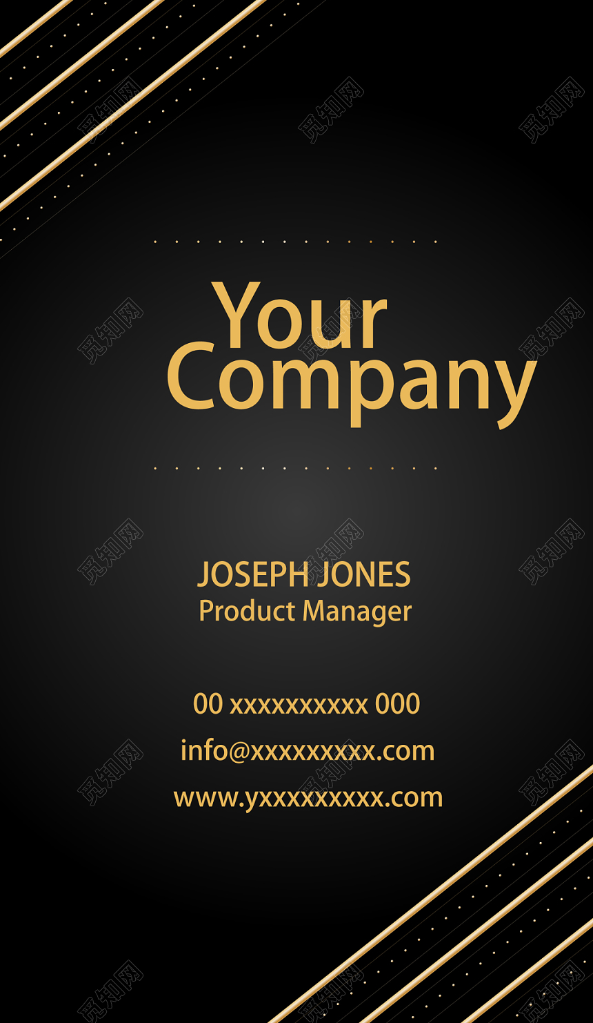 大气名片时尚炫酷英文人物介绍名片设计模板