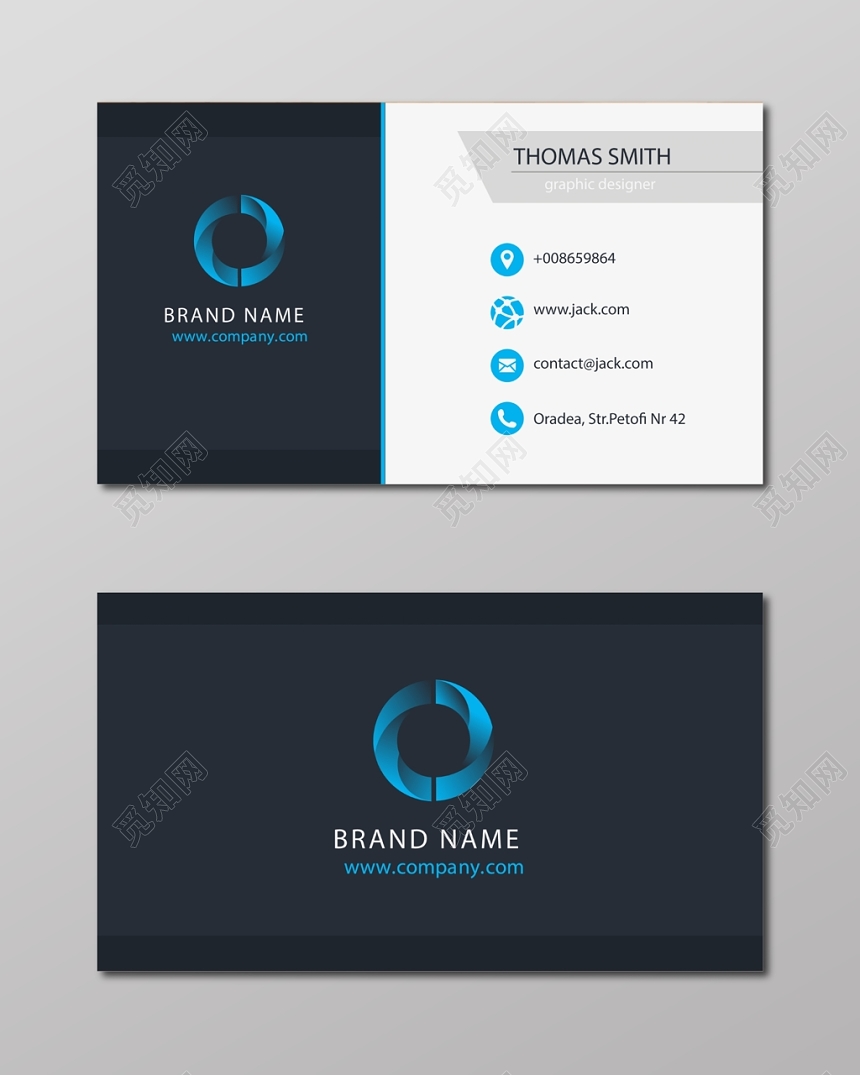 高端名片简约时尚英文人物介绍名片设计模板