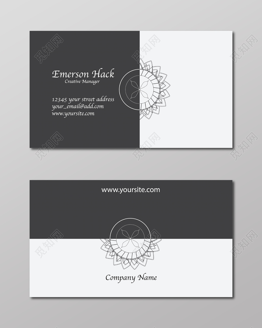 高端名片简约时尚英文人物介绍名片设计模板