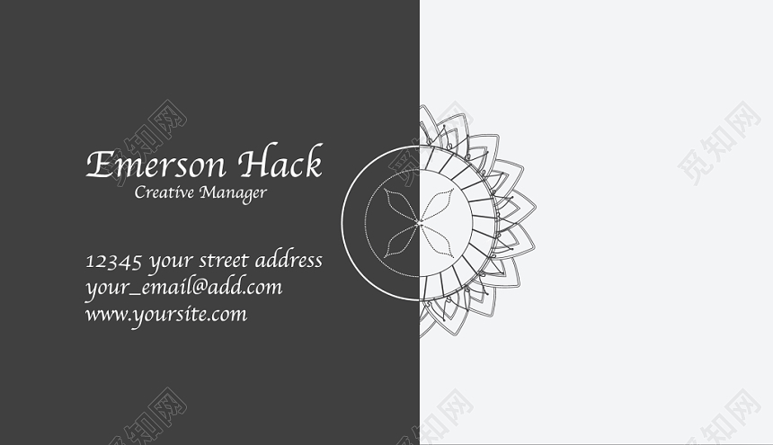 高端名片简约时尚英文人物介绍名片设计模板