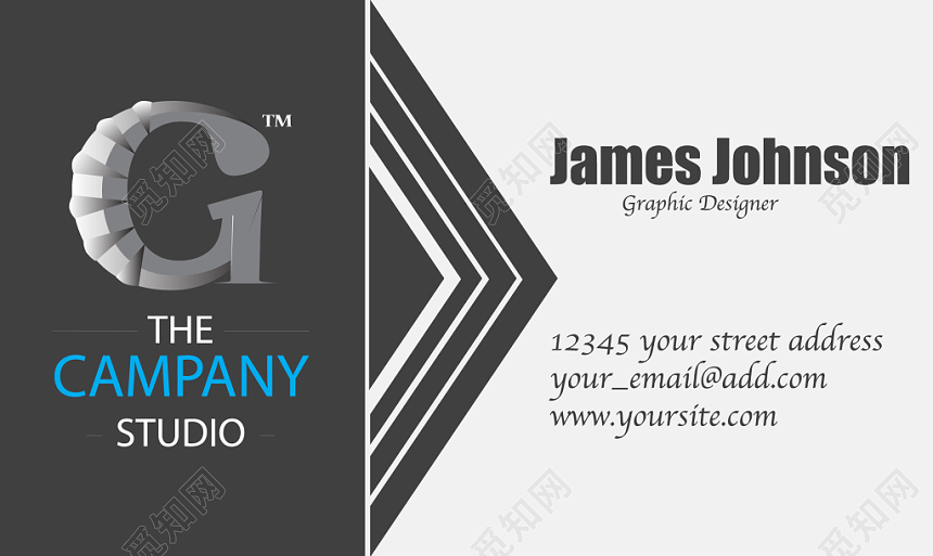 高端名片简约时尚英文人物介绍名片设计模板