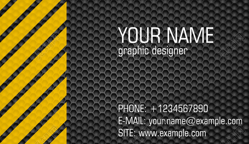 创意名片设计黄黑简约高档名片名片设计模板