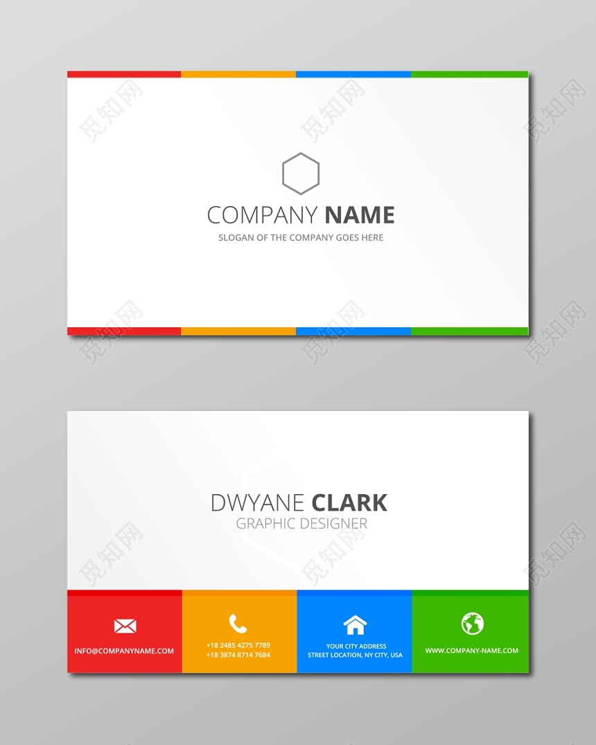 高端名片简约多彩人物介绍名片设计模板