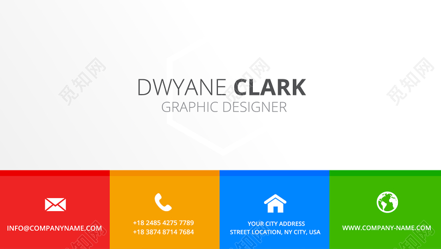 高端名片简约多彩人物介绍名片设计模板