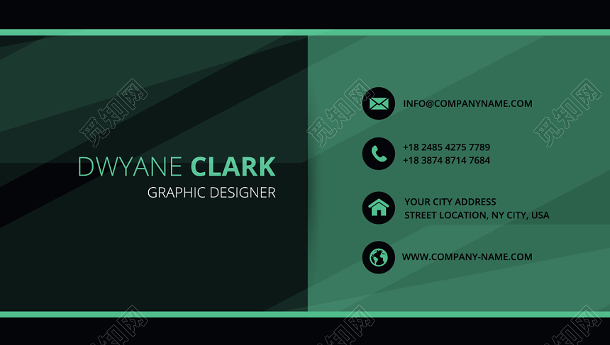 创意名片设计黑绿色炫酷高档名片名片设计模板