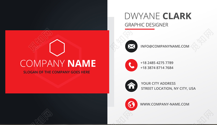创意名片设计黑红简约高档名片名片设计模板
