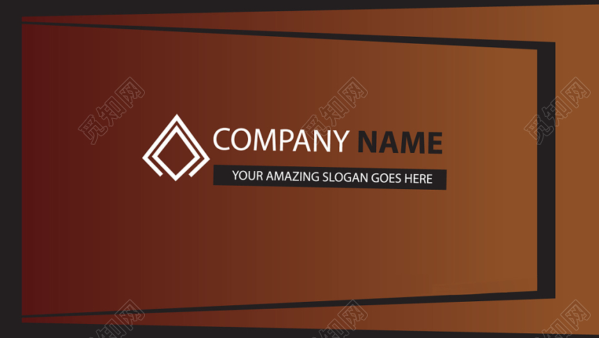 创意名片设计复古棕黑色简约名片设计模板