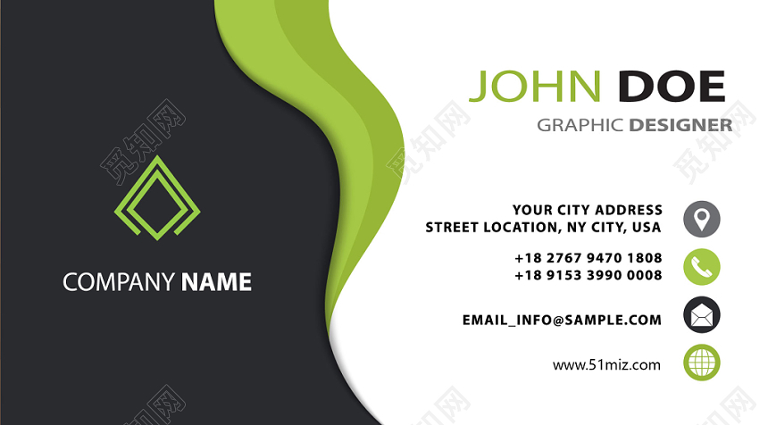 创意名片设计黑白简约时尚名片设计模板