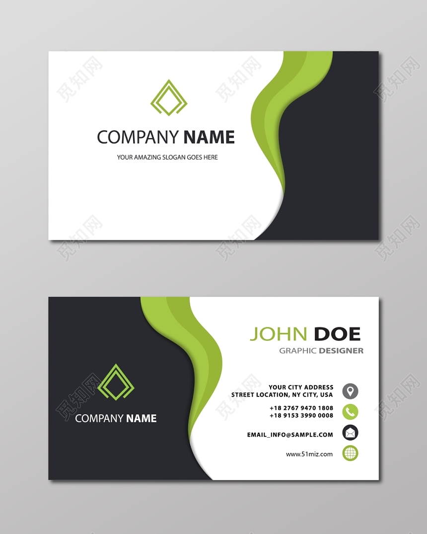 创意名片设计黑白简约时尚名片设计模板