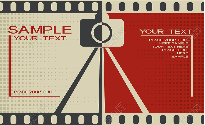 文艺古典红色商务个人摄影名片