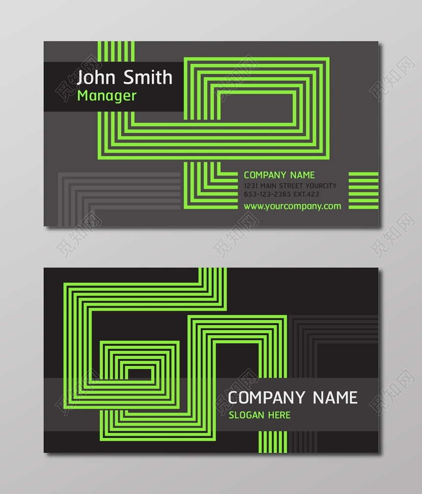 时尚科技风黑色商务宣传时尚名片