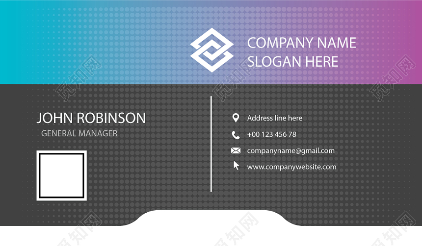 简约蓝紫色商务个人高端名片