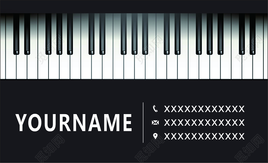 钢琴名片钢琴样式名片模板