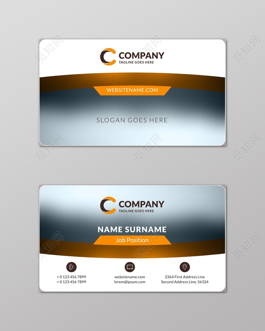 简约黑白商务个人国外名片